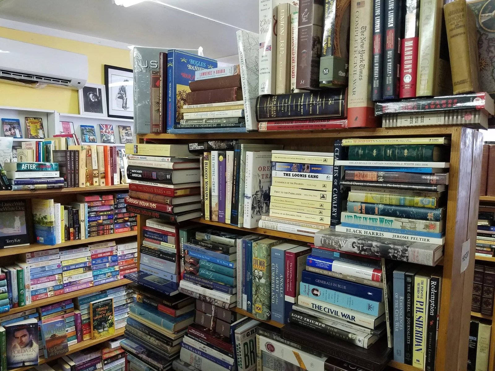Corner stacks inside Beach Bookshop
