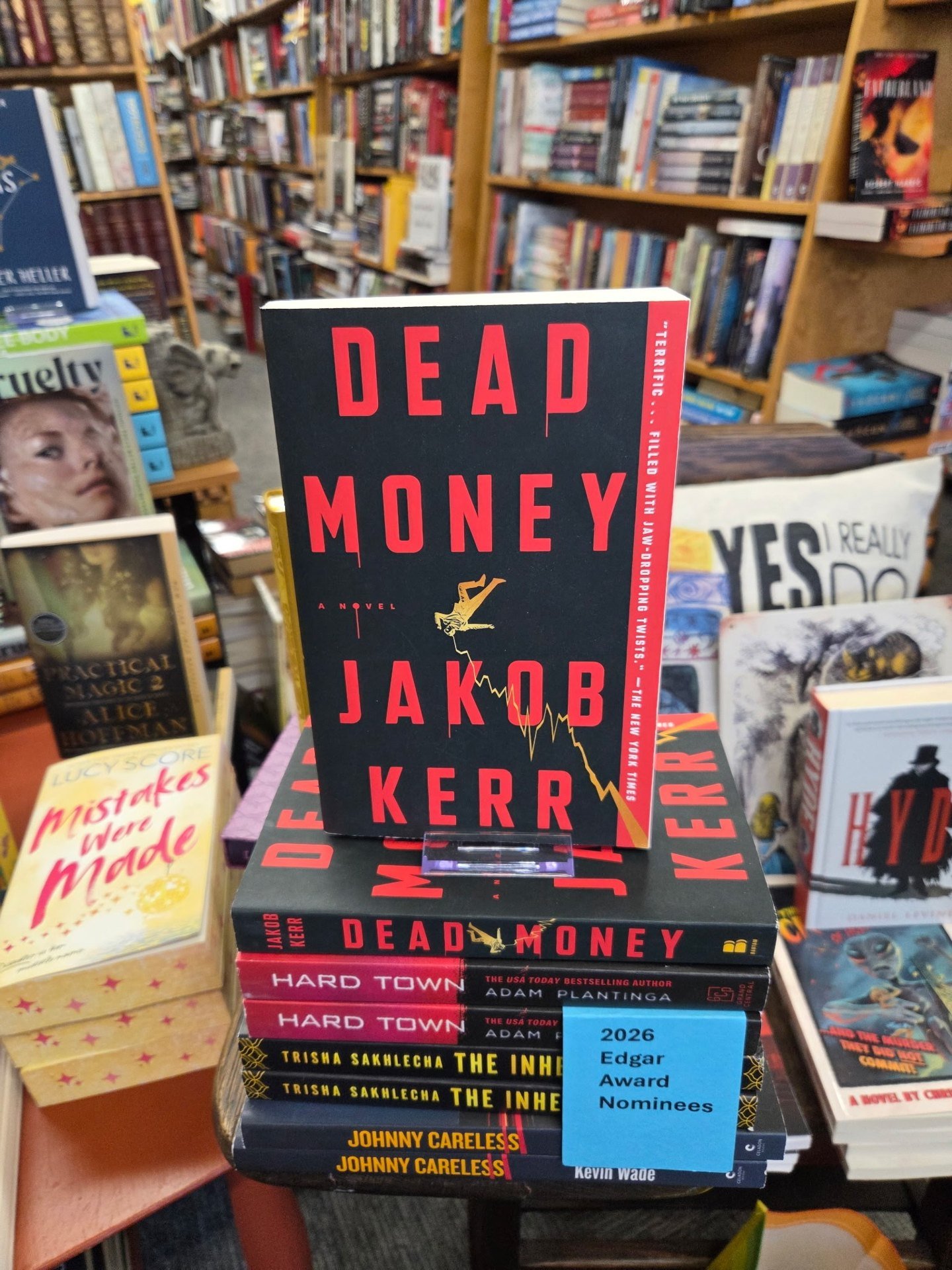 Naturally I have new copies of the 2026 Edgar Award for best first novel by an American author!